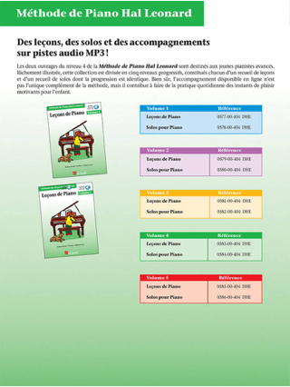 Leçons de Piano Volume 4 - HAL LEONARD - Partition - Piano